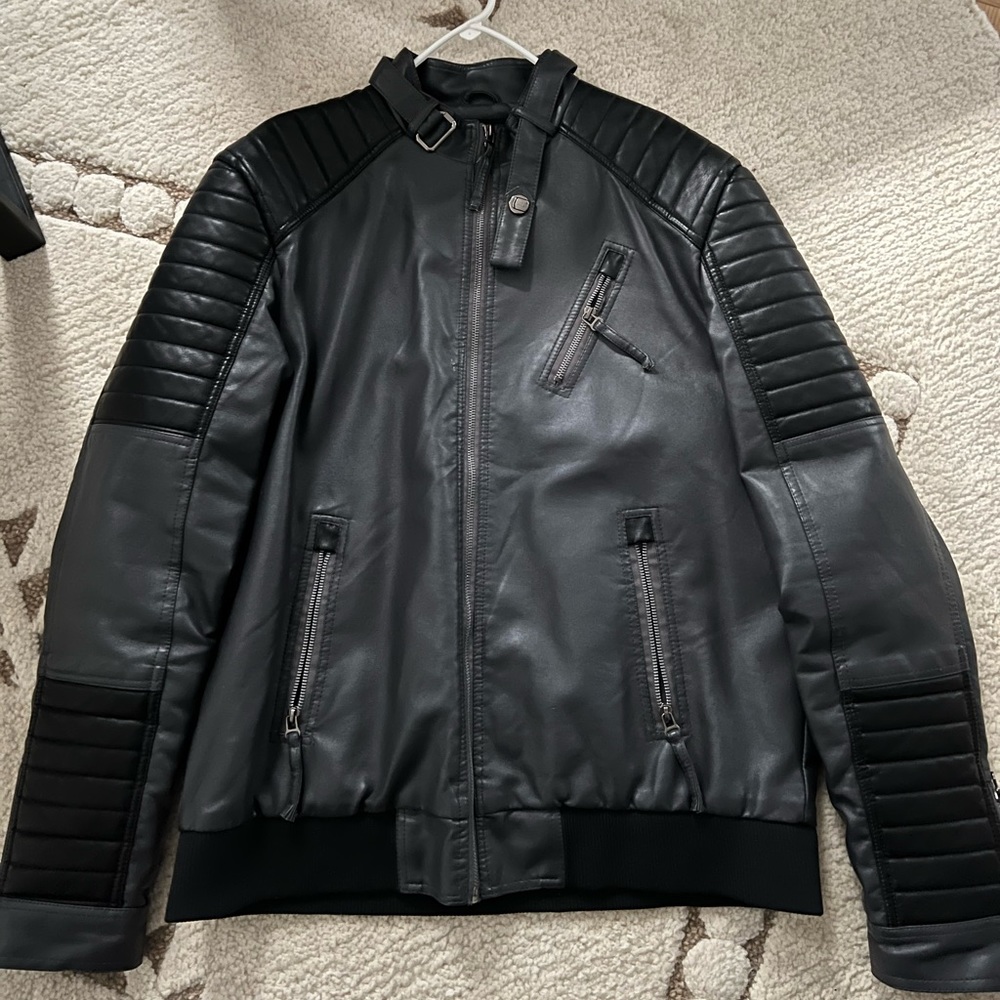Black leather jacket